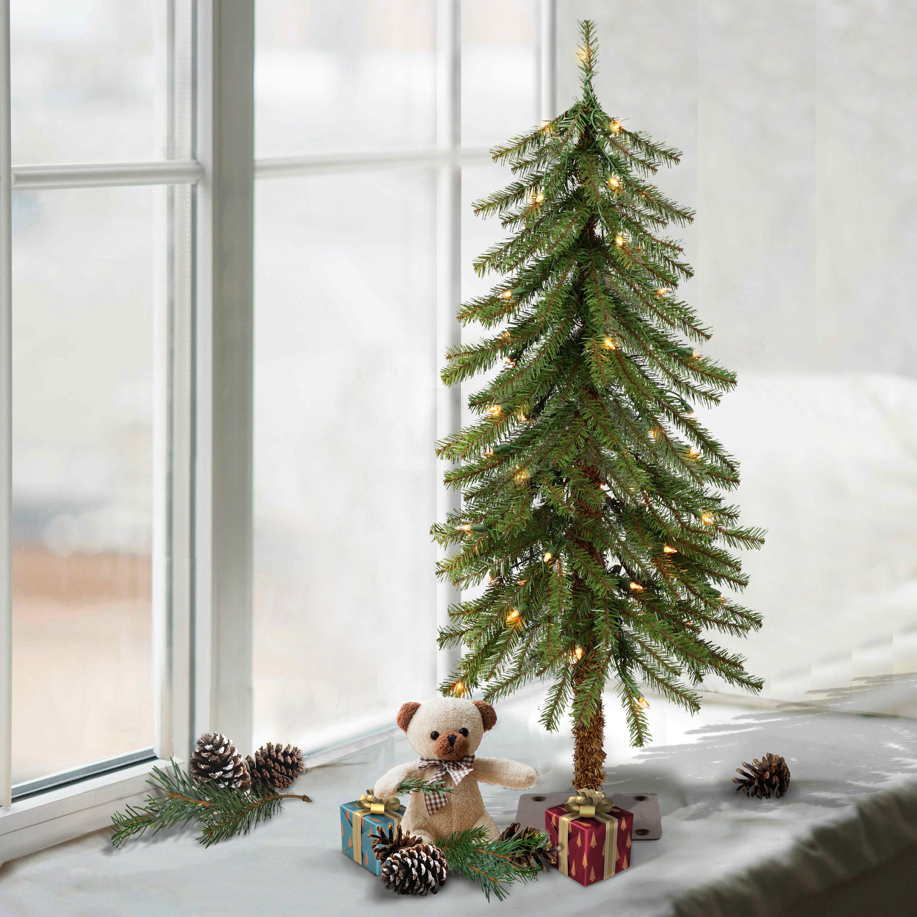 3ft Pre-Lit Alpine Christmas Tree